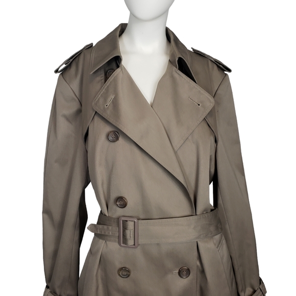 Beige Double Breasted Trench Coat 42 - Picture 5 of 14